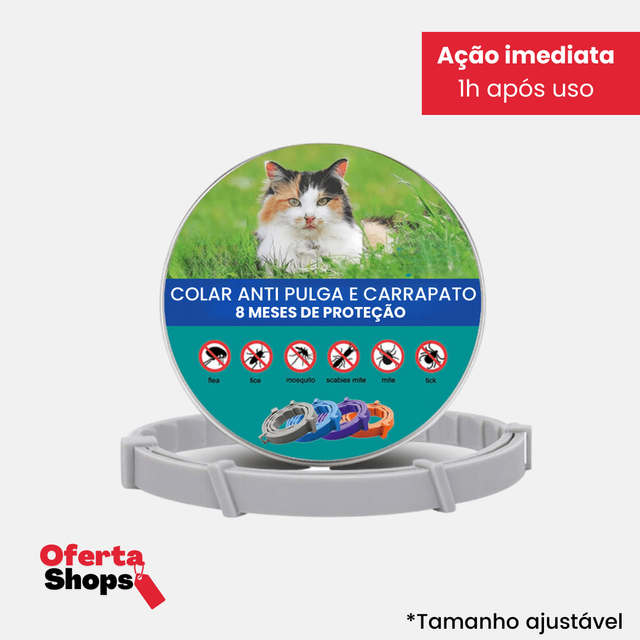 SafePet - Colar Anti Parasitas Premium [8 meses de proteção]