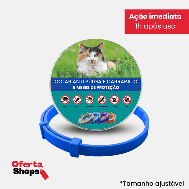 SafePet - Colar Anti Parasitas Premium [8 meses de proteção]