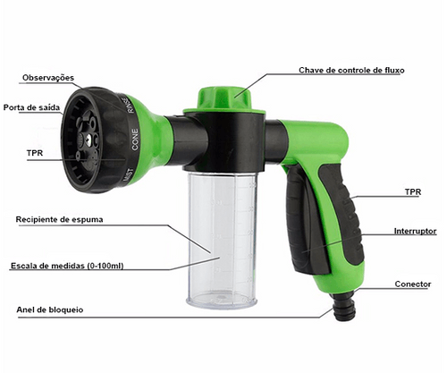 Pistola de Água - 8 em 1 - BrasilShopping
